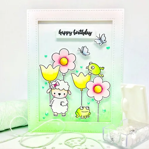 Vista 4 de Juego de sellos y troqueles de Happy Day para hacer tarjetas, sellos transparentes y troqueles de corte de metal para álbumes de recortes