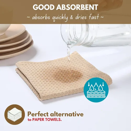 Vista 2 de Native Fab Juego de 8 toallas de cocina y paños de cocina, absorbentes, duraderos, de secado rápido para limpiar, cocinar, hornear, ideal