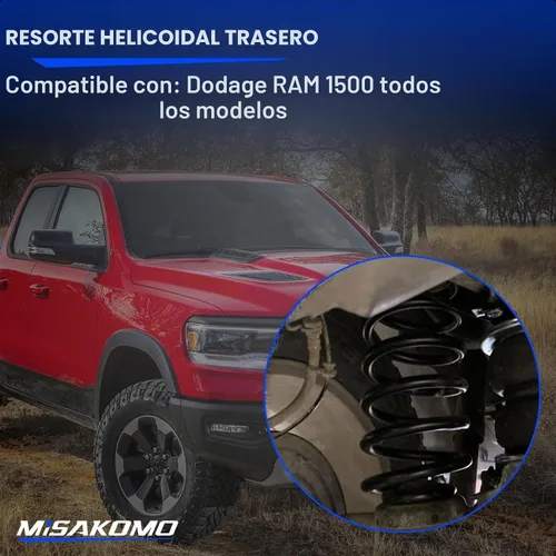 Vista 6 de Kit de muelles helicoidales traseros resistentes para Dodge Ram 1500 2009-2018