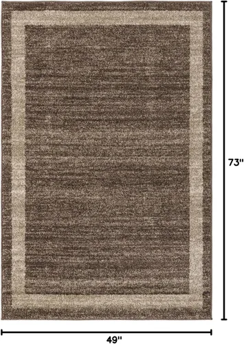 Vista 2 de Unique Loom Del Mar Collection - Alfombra Maria (4' 1" x 6' 1" Rectángulo, Marrón Claro/ Marfil)