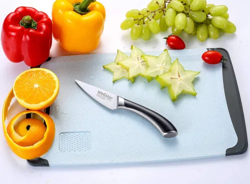 Vista 4 de WELLSTAR Cuchillo de pelar, cuchillo de pelar frutas de borde fino de 3.5 pulgadas con hoja forjada de acero inoxidable alemán súper afilada y mango