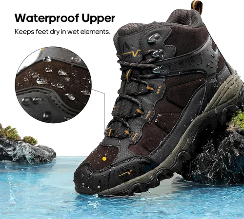 Vista 7 de NORTIV 8 Botas de senderismo impermeables para hombre, zapatos de montañismo para mochileros