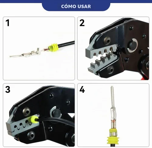 Vista 4 de HKS - Herramienta de compresión para terminales Delphi APTIV de AWG 28-18 (0.1-1mm²), Metri-Pack 150/280/630, APEX 2.8 y AMP Superseal 1.5 - SN-11BO