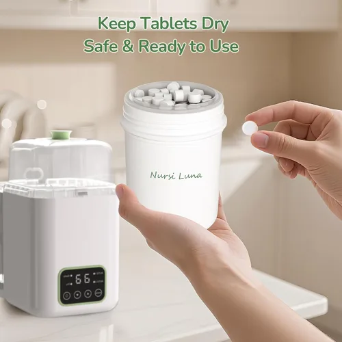 Vista 7 de Nursi Luna Tabletas de Detergente para Lavavajillas de Biberones de Todas las Marcas, 90 Unidades Fórmula Suave Tabletas de Detergente