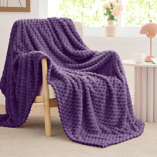 Vista 169 de BEDELITE Manta de forro polar para sofá y cama, manta decorativa de jacquard 3D de almendra, súper suave y acogedora, manta mullida cálida adecuada