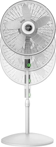 Vista 13 de Lasko EcoQuiet - Ventilador de pedestal oscilante con motor silencioso de corriente continua, 12 velocidades, temporizador de 8 horas, altura