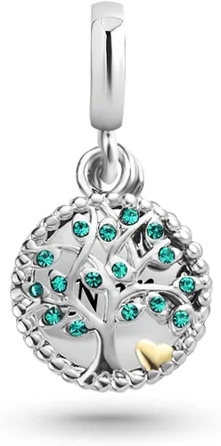 Vista 3 de KunBead Abalorios colgantes de plata con forma de árbol de la vida para cumpleaños de la abuela, Metal, Cobre