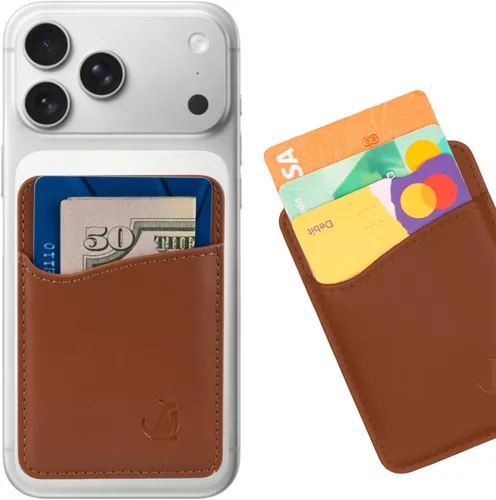 Vista 9 de Wallaroo Wallets Billetera de cuero prémium con agarre y soporte, Marrón, Minimalista