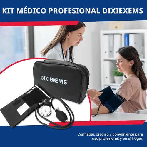 Vista 2 de Dixie EMS tensiómetro aneroide de lujo con mango para la presión arterial., Negro, 1, 1