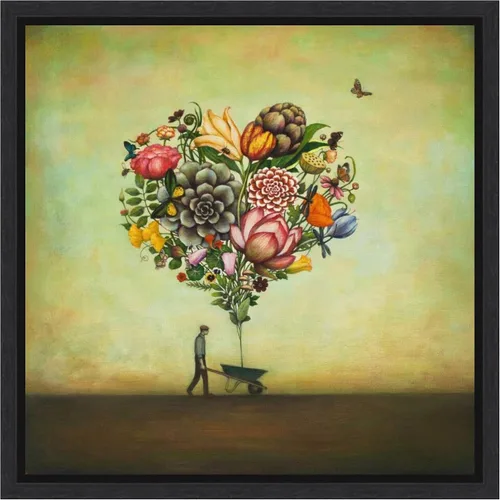 Vista 19 de Amanti Art Lienzo enmarcado para pared, diseño botánico de corazón grande de 16 x 16 pulgadas, por Duy Huynh, lienzo enmarcado para pared, obras