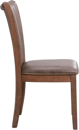 Vista 2 de Dining Chairs Set of 2, Modern Fabric Upholstered Kitchen Side Chairs with Open Back, Mid Century Farmhouse Wooden Chairs for Dining Room Table &
