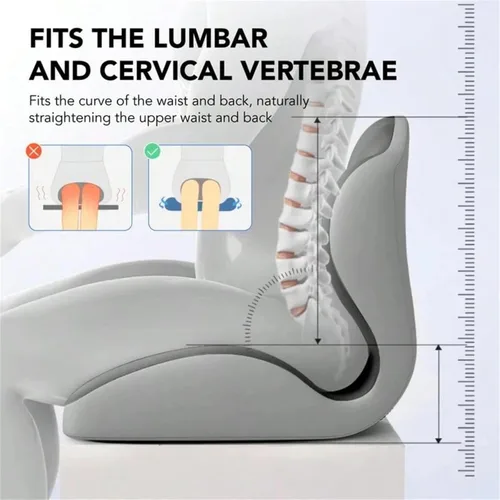Vista 6 de Cojín ergonómico de espuma viscoelástica, cojín de asiento con soporte lumbar integrado, espuma viscoelástica antideslizante con diseño integrado