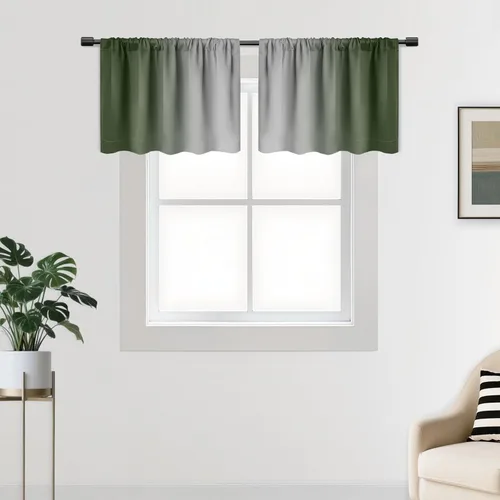 Vista 77 de SimpleHome Cortinas Pequeñas Negras Impermeables con Bolsillo para Barra Suave para Cocina, Cortinas Impermeables con Bolsillo para Barra