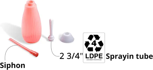 Vista 2 de Sistema de limpieza vaginal natural, libre de BPA y PVC, compatible con DMSO / MMS, rosa Libre de BPA y PVC, compatible con DMSO / MMS