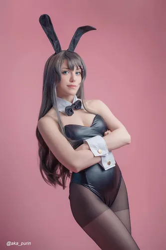 Vista 3 de CR ROLECOS Disfraz de conejito para mujer, traje de una pieza para cosplay de Senpai