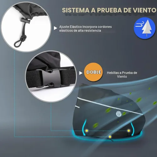 Vista 5 de Funda para tractor de césped de 420D, cubierta impermeable para tractor resistente, se adapta a cubiertas de hasta 54", ajuste universal para John