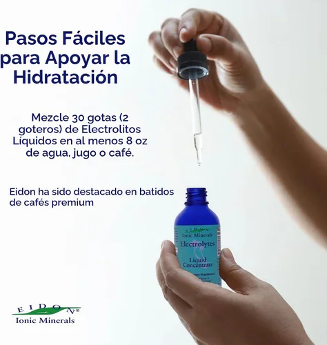 Vista 4 de Eidon Electrolytes - Gotas de electrolitos líquidos, suplemento mineral iónico para añadir al agua, reponer y equilibrar el equilibrio