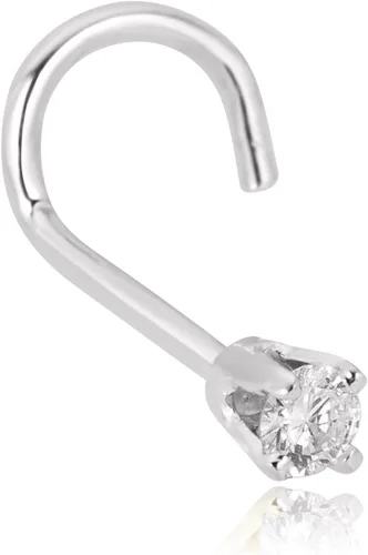 Vista 8 de AVORA Anillo de nariz de diamante de oro amarillo de 14 quilates / joyería corporal (calibre 22)
