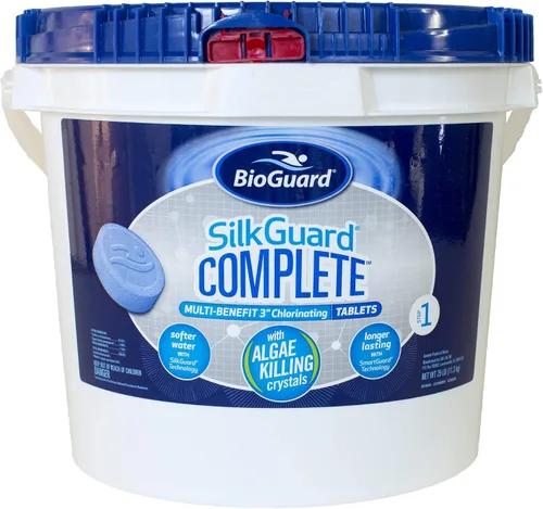 Vista 3 de BioGuard SilkGuard - Tabletas de cloro completas de 3 pulgadas, 12 libras, paquete individual Tabletas de cloro para piscinas desinfectantes