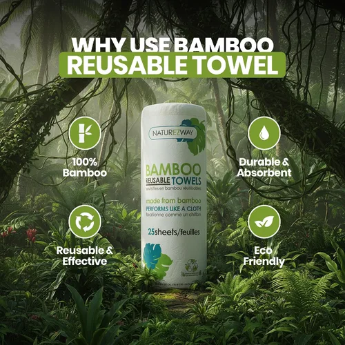Vista 9 de Toallas perforadas de Bambú, 25 paños, de NatureZway