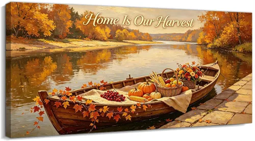 Vista 24 de TIMUBA Lienzo decorativo de pared de otoño de lago, citas de otoño Decoración de pared de otoño-01