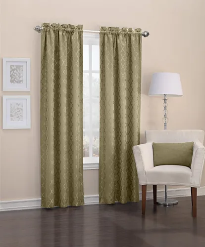 Vista 11 de Sun Zero Viviana Woven Trellis - Cortina con aislamiento térmico, 40 x 84 pulgadas, mineral