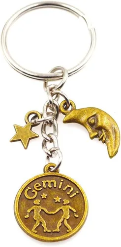 Vista 13 de It's All About...You! Bronze Zodiac Sign Moon & Star Keychain Horoscope Constellations Astrological 12 Signs