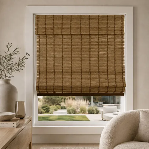 Vista 14 de CHICOLOGY Persianas romanas de bambú, persianas filtrantes de luz favoritas de los clientes para ventanas, calidad premium, ideales para el hogar