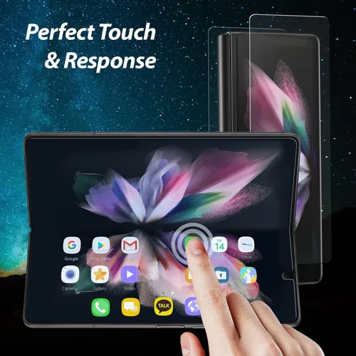 Vista 6 de Whitestone Dome [1 juego de 3 piezas] para Galaxy Z Fold 3 Protector de pantalla de alta calidad antigolpes, transparente HD, película EPU