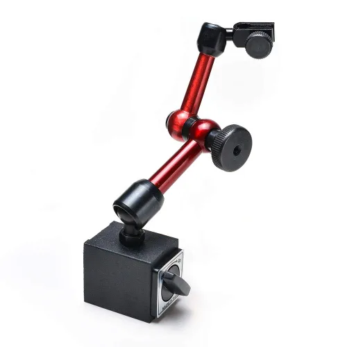 Vista 4 de AGPtek® Soporte de base magnética ajustable rojo de 3 articulaciones para indicador de esfera digital