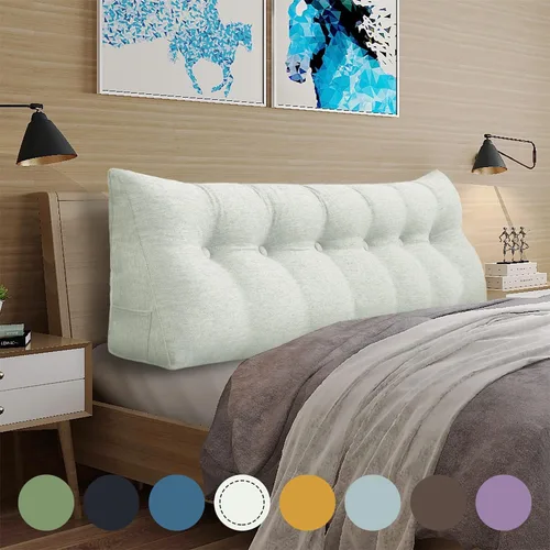 Vista 48 de WOWMAX - Almohada grande triangular con respaldo para cabecera, almohada de posicionamiento para lectura en forma de cuña, con funda extraíble