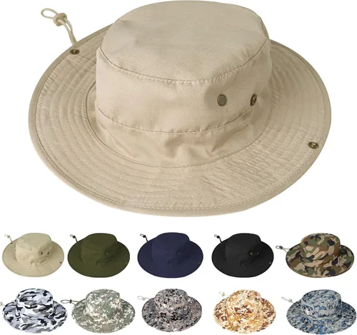 Vista 20 de Sombreros de sol para hombres y mujeres, sombrero de safari plegable 1pack-beigesleeves