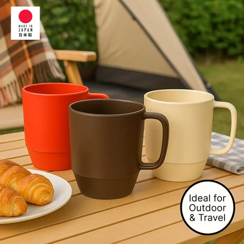 Vista 4 de JapanBargain Taza de plástico japonesa de 12 onzas, sin BPA, no tóxica, irrompible, para camping, café, té, leche, jugo, agua, taza de agua, hecha