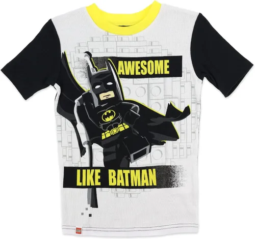 Vista 2 de LEGO Batman - Conjunto de pijama para niño, pijama de algodón de 4 piezas, talla para niños pequeños, talla 4 a 10