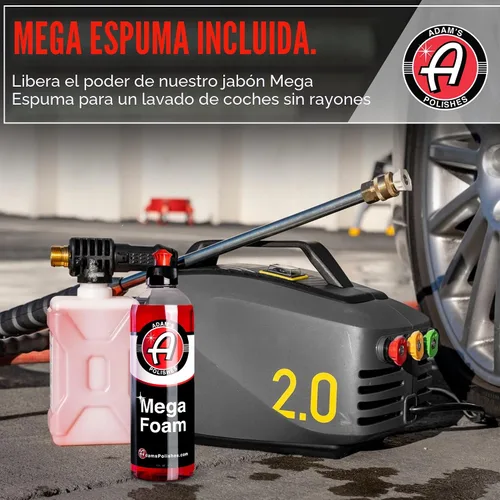 Vista 8 de Adam's Polishes Lavadora a presión activa 2.0 y jabón de Mega espuma para automóvil (5 artículos) Potente, ligero, portátil, rociador eléctrico a