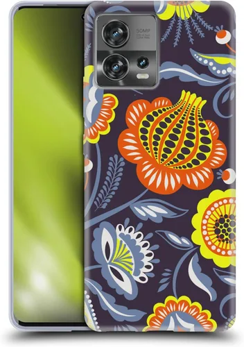 Vista 14 de Head Case Designs Officially Licensed Haroulita Blue Red Ethnic Pattern Soft Gel Case Compatible with Motorola Moto Edge 30 Fusion