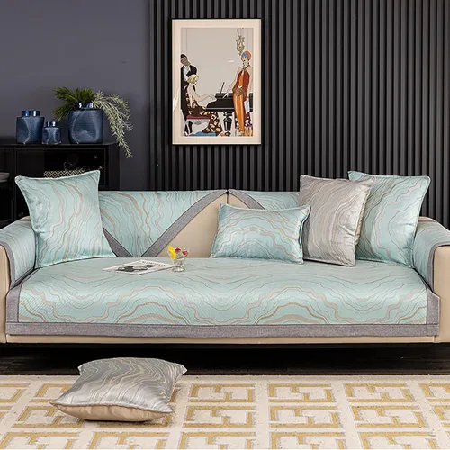 Vista 11 de Fundas de sofá refrescante de verano para 1, 2, 3, 4 asientos, asiento reclinable transpirable de seda helada, antideslizante, protector de muebles