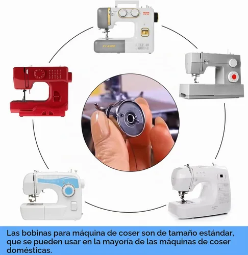 Vista 7 de 25 piezas de bobinas para máquina de coser, bobinas de coser con estuche, bobinas Sa156, bobinas clase 15, bobinas de plástico compatibles