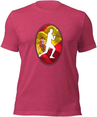 Vista 9 de Carlos Alcaraz Camiseta de manga corta unisex de algodón con diseño de bandera de España