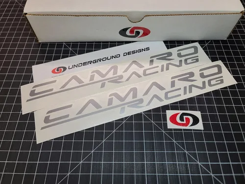 Vista 4 de Camaro Racing Calcomanías (2 unidades) Adhesivos laterales para panel basculante LSX LTX Select Color: (rojo brillante)