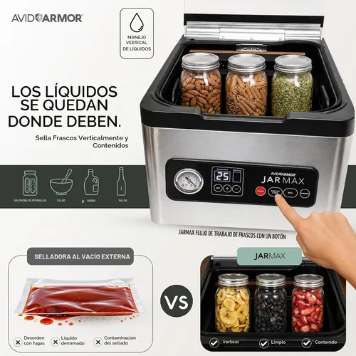Vista 3 de Avid Armor Máquina selladora al vacío de cámara JARMAX para tarros Mason