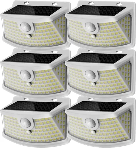 Vista 20 de Aootek Luces solares con sensor de movimiento, 120 luces LED con reflector de luces, gran angular de 270°, impermeable IP65, luces de paso