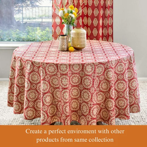 Vista 24 de Saffron Marigold Mantel redondo impreso a mano – Pink Dahlia Daydreams lujoso 100% algodón, lavable, para decoración del hogar, cocina, café o mesa