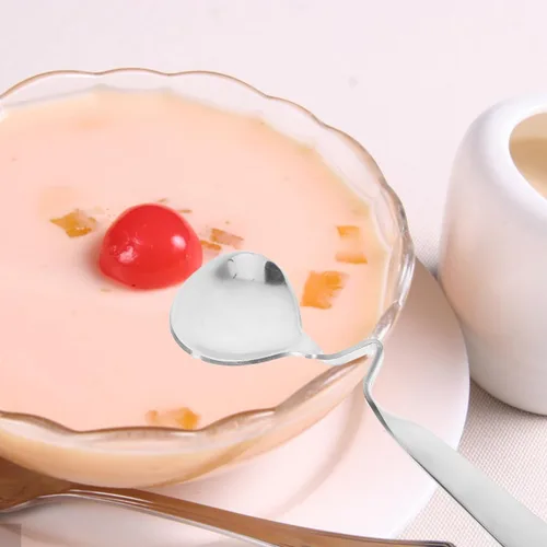 Vista 9 de OSALADI 2 cucharas de miel de acero inoxidable con mango curvado de 5.82 pulgadas, cucharaditas multifuncionales para miel, café, leche, mezcla