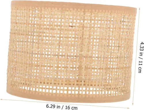 Vista 8 de Uonlytech Pantalla de lámpara de araña, pantalla de ratán E27, lámpara de casa de campo, accesorios de luz para lámpara de mesa, lámpara de pie