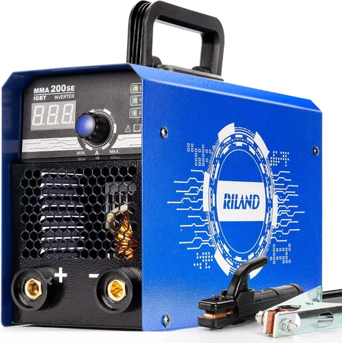 Vista 7 de RILAND Soldador de Electrodo, Máquina de Soldadura de Arco Portátil de 110V – 4.4 lb Liviano, Arranque en Caliente, Anti-Adherente y Protección