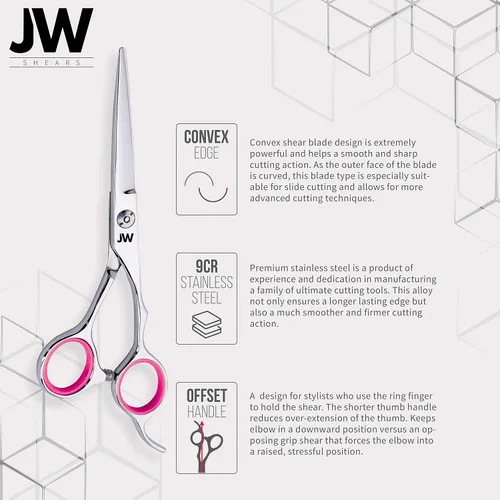 Vista 2 de JW Professional Shears Razor Edge Series - Tijeras de corte de pelo y juego de tijeras de adelgazamiento