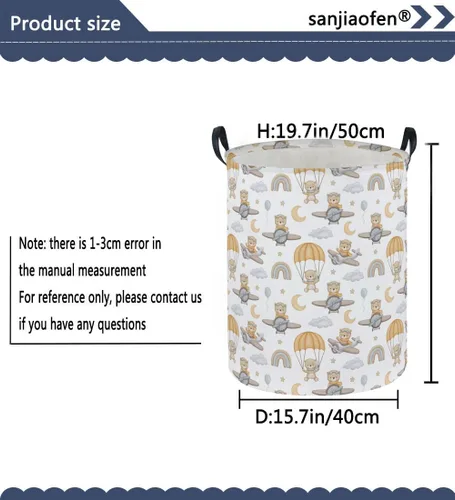 Vista 2 de Cesta de lavandería para niños, cesta de lavandería de animales, cestas de almacenamiento plegables para decoración del hogar, oficina, organizador