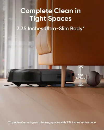 Vista 3 de eufy Robot aspirador Omni C20, robot aspirador y trapeador, auto vaciado, lavado automático de trapeador y secado automático para limpieza manos