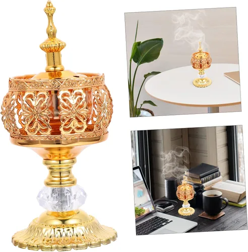 Vista 8 de Abaodam Quemador de incienso decorativo de metal, soporte estético europeo para incienso para sala de estudio, dormitorio, sauna, yoga